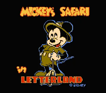 Mickey's Safari in Letterland (USA) screen shot title